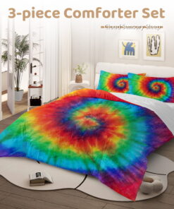 Sleepwish Kids Comforter Set, 3-Piece Red Blue Tie Dye Bedding Sets for Girls Twin - Image 5