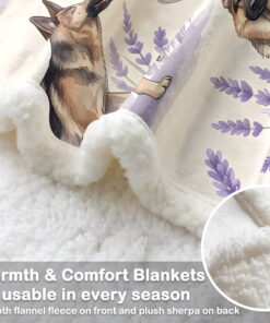 Sleepwish Dog Throw Blanket Flannel Fleece Blanket, German Shepherd Blanket Brown Throws for Couch Sofa, 50x60" - Image 13