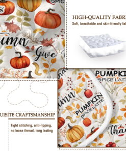Sleepwish 3 Pieces Quilt Set Full/Queen Size, Colorful Pumpkin Fall Leaves Flower Bedding Set Lightweight Bedspreads Bed Cover - Image 20