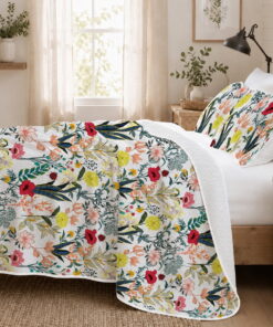 Sleepwish 3 Pieces Quilt Set Full/Queen Size, Colorful Pumpkin Fall Leaves Flower Bedding Set Lightweight Bedspreads Bed Cover - Image 25