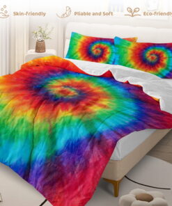 Sleepwish Kids Comforter Set, 3-Piece Red Blue Tie Dye Bedding Sets for Girls Twin - Image 7