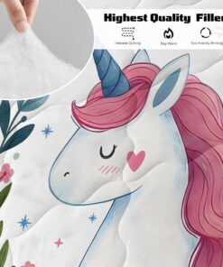 Sleepwish Kids Bedding Set 4 Pieces Super Soft Black Unicorn Twin Comforter Set for Girls - Image 22