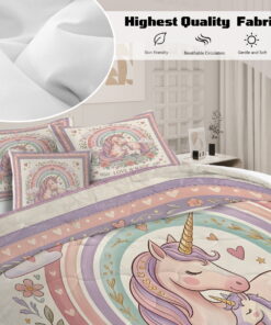 Sleepwish Kids Bedding Set 4 Pieces Super Soft Black Unicorn Twin Comforter Set for Girls - Image 17