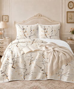 Alternative view of Sleepwish 3 Pieces Quilt Set Full/Queen Size, Colorful Pumpkin Fall Leaves Flower Bedding Set Lightweight Bedspreads Bed Cover
