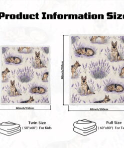Sleepwish Dog Throw Blanket Flannel Fleece Blanket, German Shepherd Blanket Brown Throws for Couch Sofa, 50x60" - Image 15