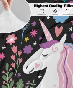 Sleepwish Kids Bedding Set 4 Pieces Super Soft Black Unicorn Twin Comforter Set for Girls - Image 6