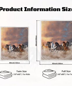 Sleepwish Flannel Fleece Blanket, Horse Blanket Brown Blanket Throws for Couch Sofa, 50x60" - Image 3