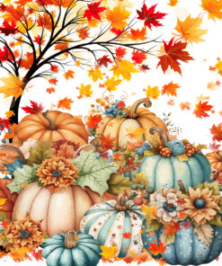 Sleepwish 3 Pieces Quilt Set Full/Queen Size, Colorful Pumpkin Fall Leaves Flower Bedding Set Lightweight Bedspreads Bed Cover - Image 14