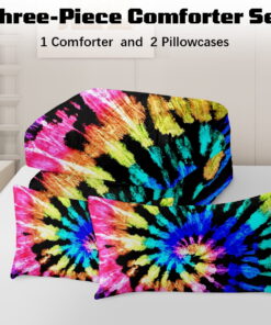 Sleepwish Kids Comforter Set, 3-Piece Red Blue Tie Dye Bedding Sets for Girls Twin - Image 26