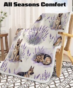 Sleepwish Dog Throw Blanket Flannel Fleece Blanket, German Shepherd Blanket Brown Throws for Couch Sofa, 50x60" - Image 14